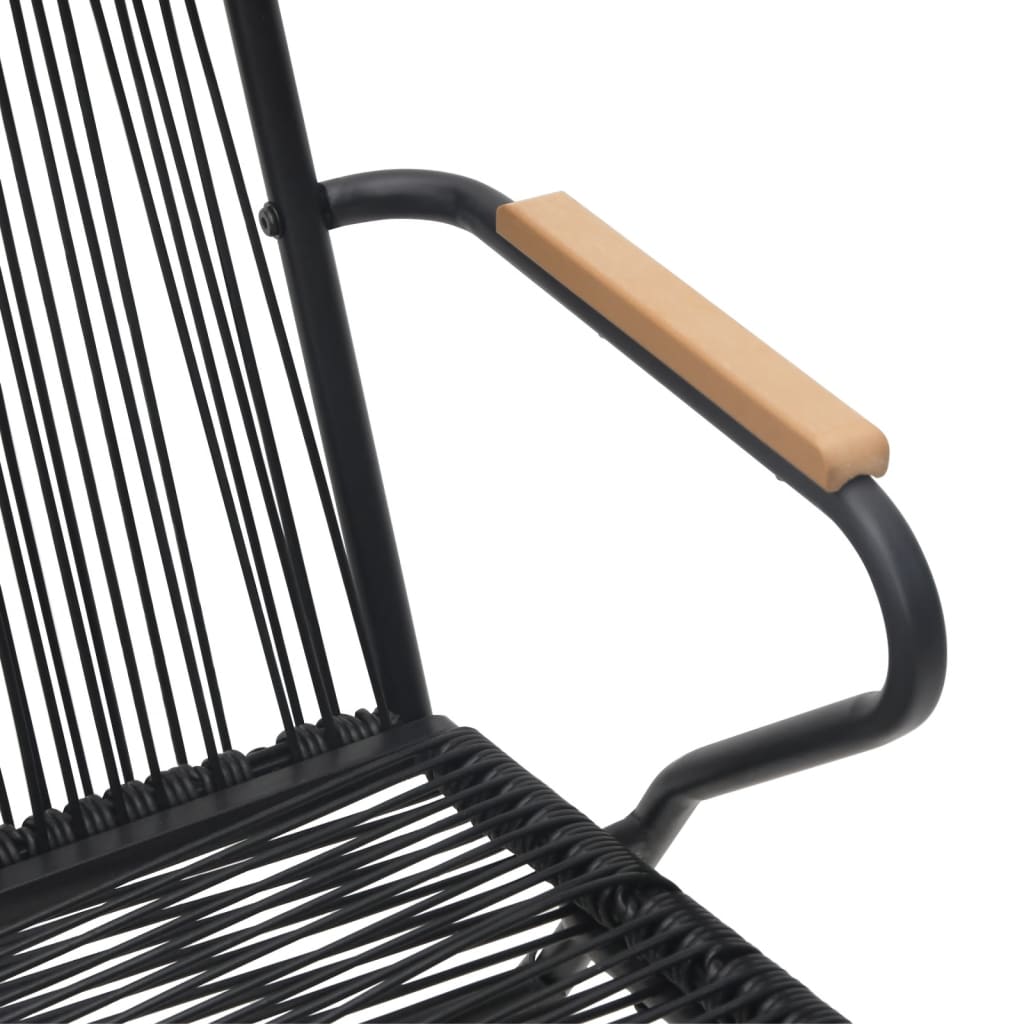 7-tlg. Garten-Essgruppe Schwarz PVC-Rattan - Pazzar.ch