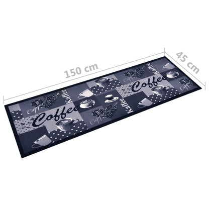 Küchenbodenmatte Waschbar Kaffee Blau 45x150 cm - Pazzar.ch