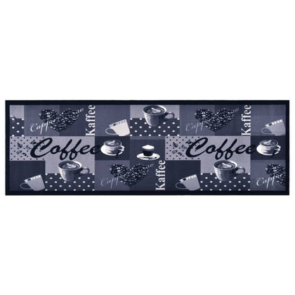 Küchenteppich Waschbar Kaffee Blau 60x180 cm - Pazzar.ch