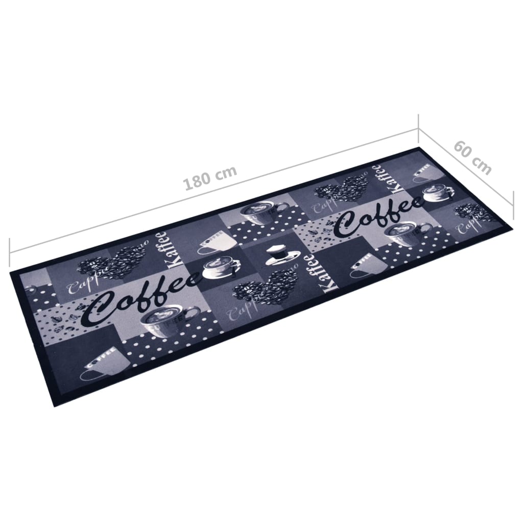 Küchenteppich Waschbar Kaffee Blau 60x180 cm - Pazzar.ch