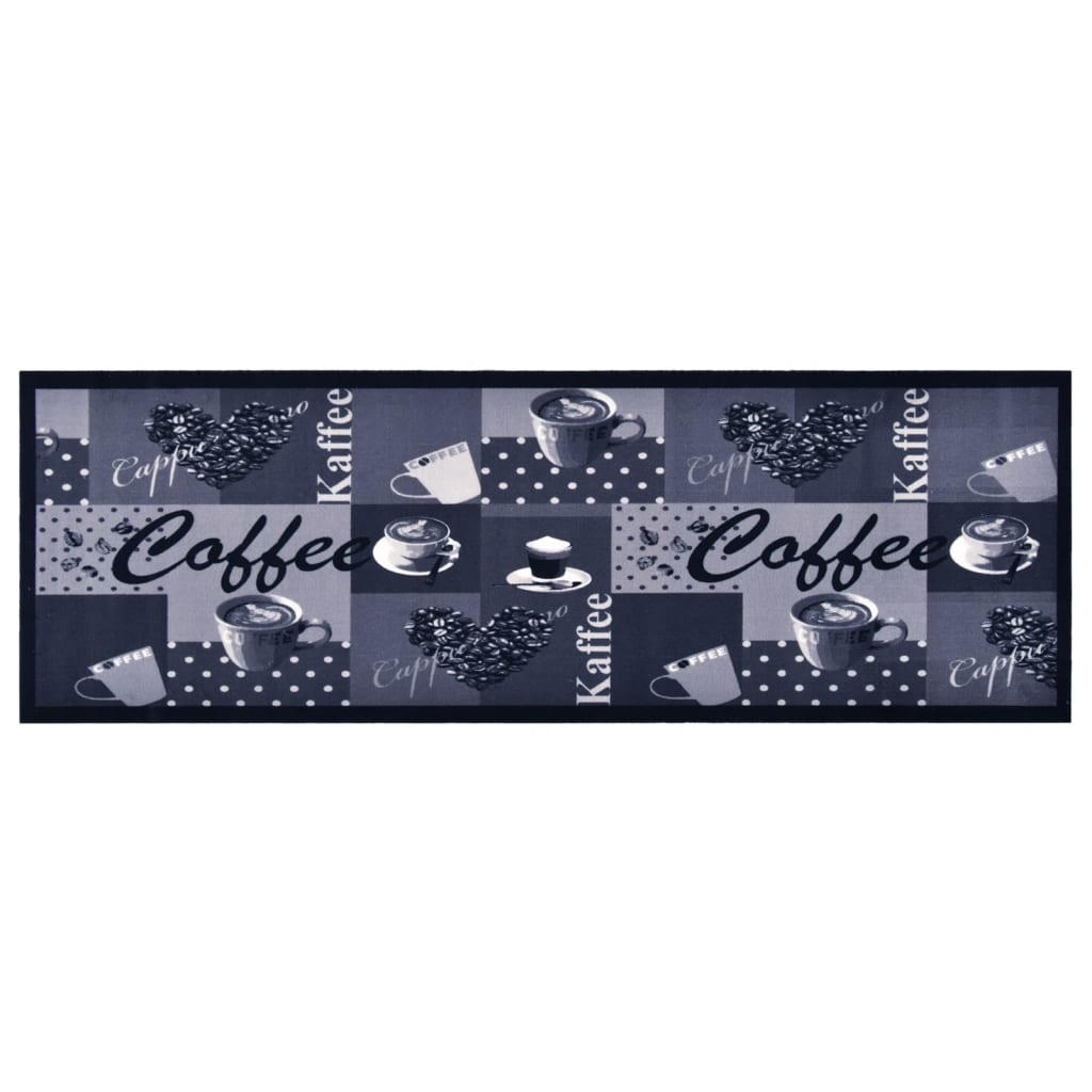 Küchenteppich Waschbar Kaffee Blau 60x300 cm - Pazzar.ch