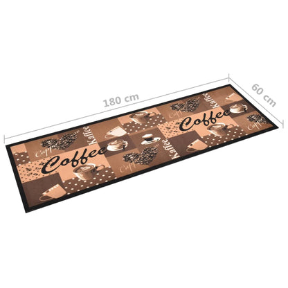 Küchenteppich Waschbar Kaffee Braun 60x180 cm - Pazzar.ch