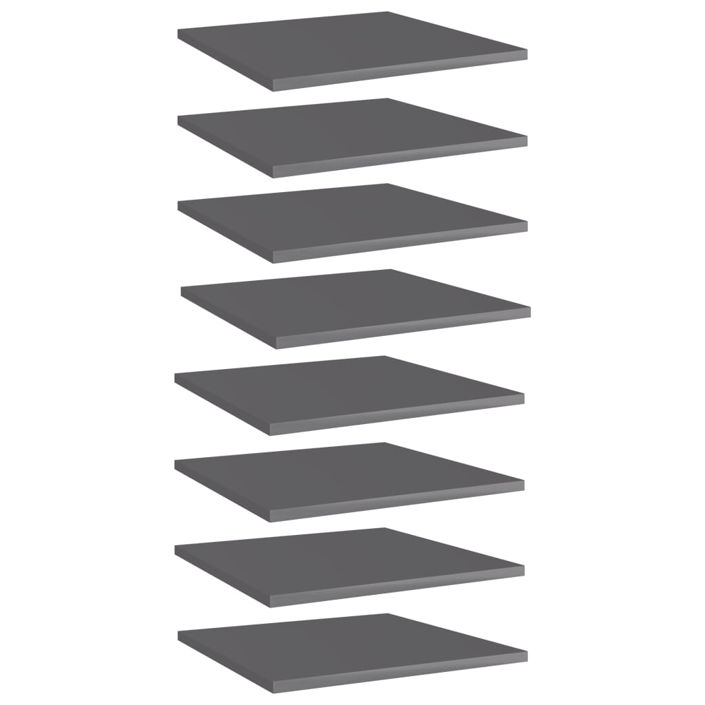Bücherregal-Bretter 8 Stk. Hochglanz-Grau 40x40x1,5 cm - Pazzar.ch