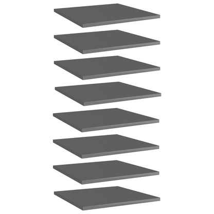 Bücherregal-Bretter 8 Stk. Hochglanz-Grau 40x40x1,5 cm - Pazzar.ch