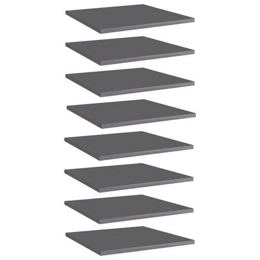 Bücherregal-Bretter 8 Stk. Hochglanz-Grau 40x40x1,5 cm - Pazzar.ch