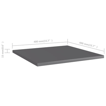 Bücherregal-Bretter 8 Stk. Hochglanz-Grau 40x40x1,5 cm - Pazzar.ch