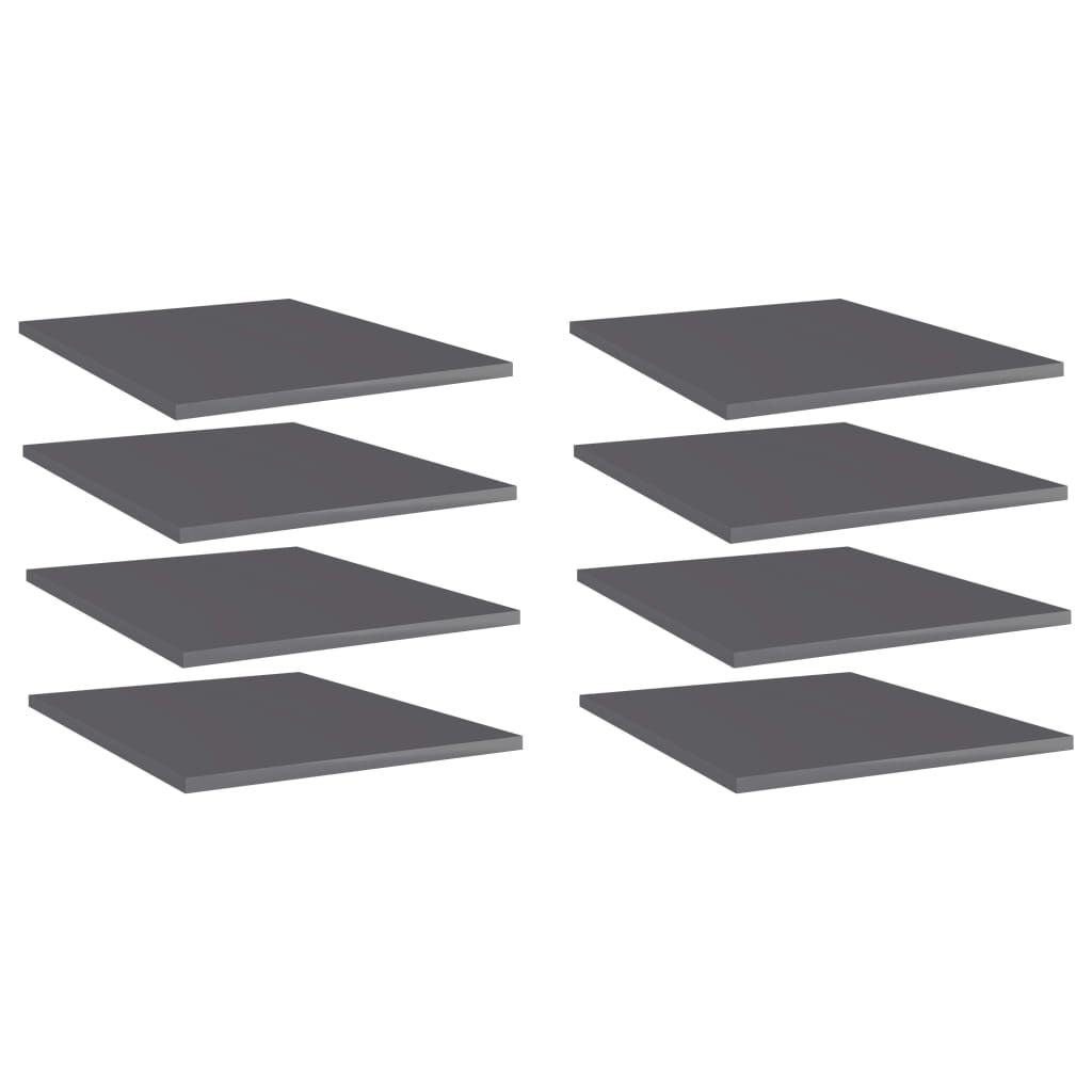 Bücherregal-Bretter 8 Stk. Hochglanz-Grau 40x50x1,5 cm - Pazzar.ch