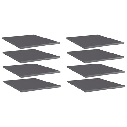 Bücherregal-Bretter 8 Stk. Hochglanz-Grau 40x50x1,5 cm - Pazzar.ch