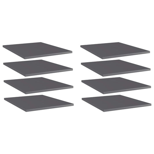 Bücherregal-Bretter 8 Stk. Hochglanz-Grau 40x50x1,5 cm - Pazzar.ch