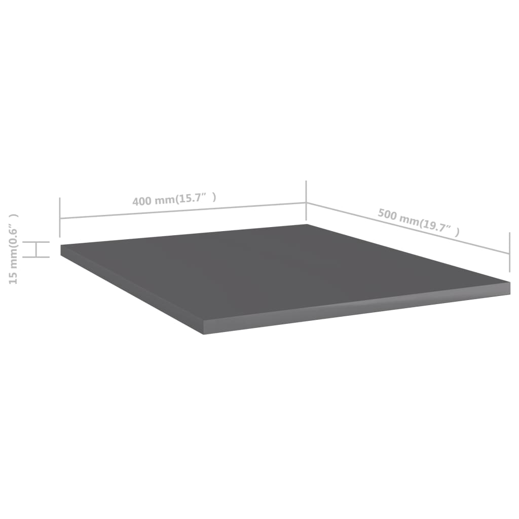 Bücherregal-Bretter 8 Stk. Hochglanz-Grau 40x50x1,5 cm - Pazzar.ch