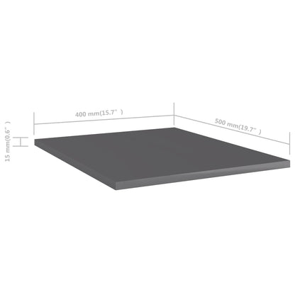 Bücherregal-Bretter 8 Stk. Hochglanz-Grau 40x50x1,5 cm - Pazzar.ch