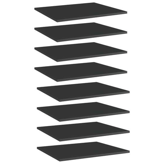 Bücherregal-Bretter 8 Stk. Hochglanz-Schwarz 60x50x1,5 cm - Pazzar.ch
