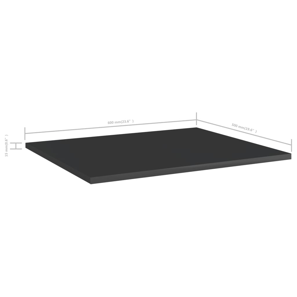 Bücherregal-Bretter 8 Stk. Hochglanz-Schwarz 60x50x1,5 cm - Pazzar.ch