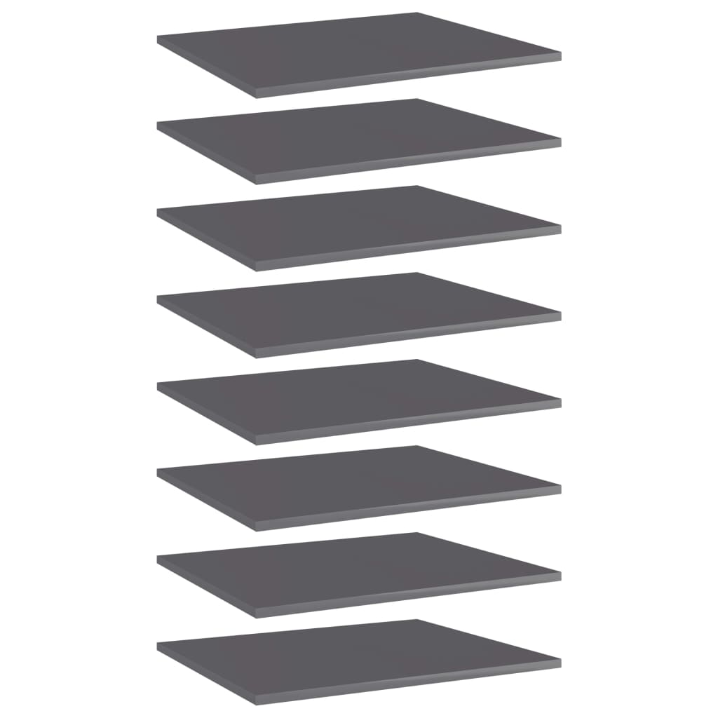 Bücherregal-Bretter 8 Stk. Hochglanz-Grau 60x50x1,5 cm - Pazzar.ch