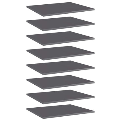 Bücherregal-Bretter 8 Stk. Hochglanz-Grau 60x50x1,5 cm - Pazzar.ch