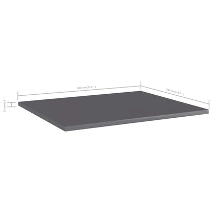 Bücherregal-Bretter 8 Stk. Hochglanz-Grau 60x50x1,5 cm - Pazzar.ch