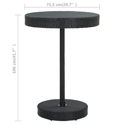5-tlg. Gartenbar-Set mit Kissen Poly Rattan Schwarz - Pazzar.ch