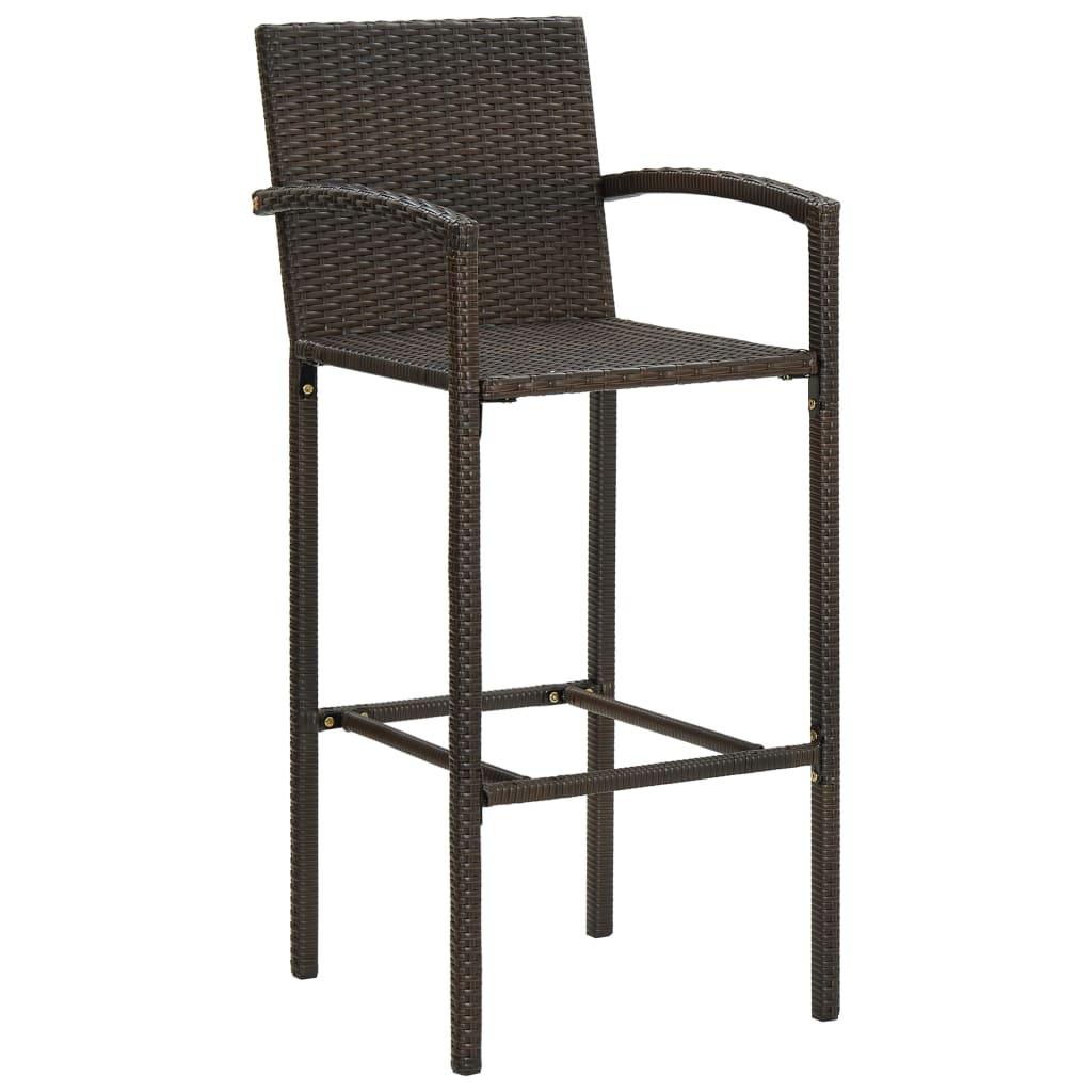 5-tlg. Gartenbar-Set Poly Rattan Braun - Pazzar.ch
