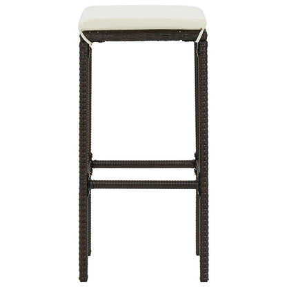 7-tlg. Gartenbar-Set mit Kissen Poly Rattan Braun - Pazzar.ch