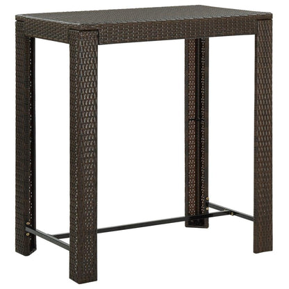 7-tlg. Gartenbar-Set mit Kissen Poly Rattan Braun - Pazzar.ch