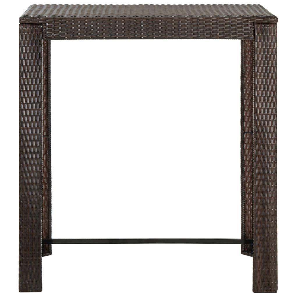 7-tlg. Gartenbar-Set mit Kissen Poly Rattan Braun - Pazzar.ch