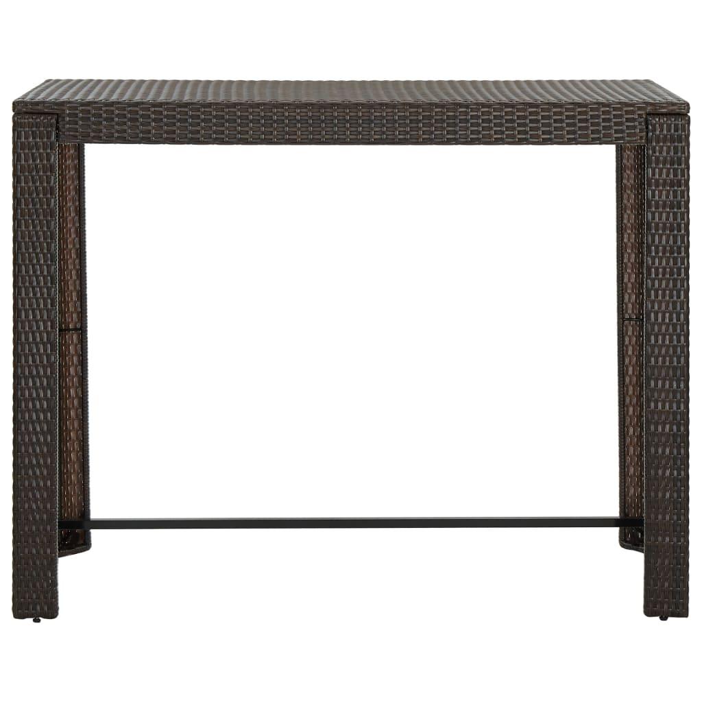 7-tlg. Gartenbar-Set mit Kissen Poly Rattan Braun - Pazzar.ch