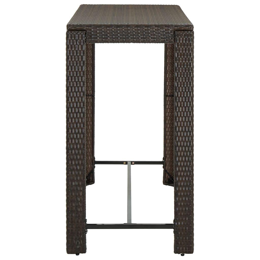 7-tlg. Gartenbar-Set mit Kissen Poly Rattan Braun - Pazzar.ch
