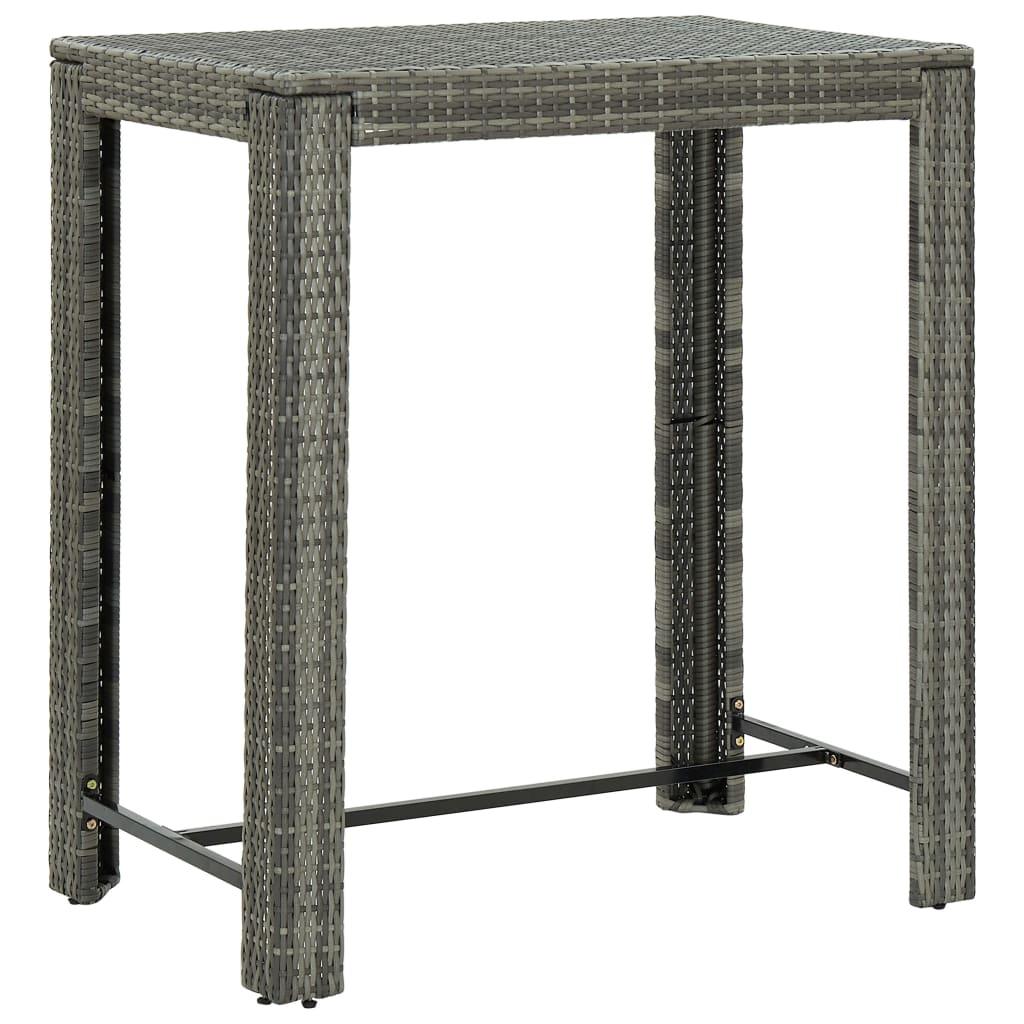 7-tlg. Gartenbar-Set mit Kissen Poly Rattan Grau - Pazzar.ch
