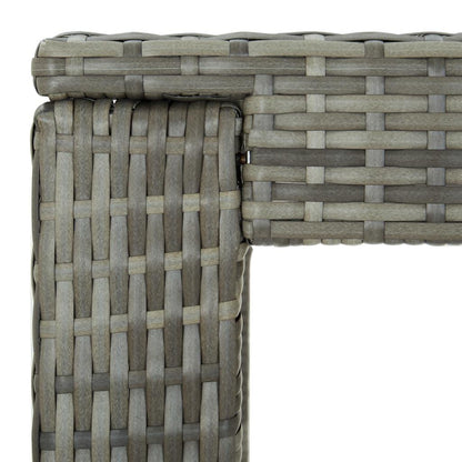 7-tlg. Gartenbar-Set mit Kissen Poly Rattan Grau - Pazzar.ch