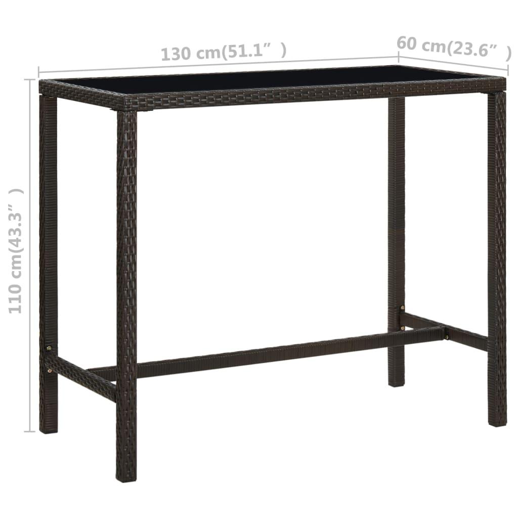 7-tlg. Gartenbar-Set mit Kissen Poly Rattan Braun - Pazzar.ch