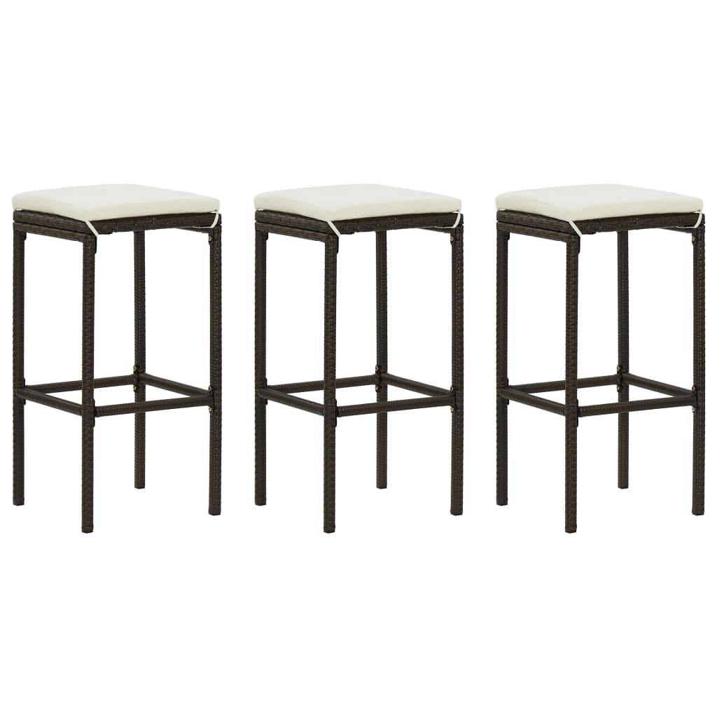 4-tlg. Gartenbar-Set mit Kissen Braun - Pazzar.ch