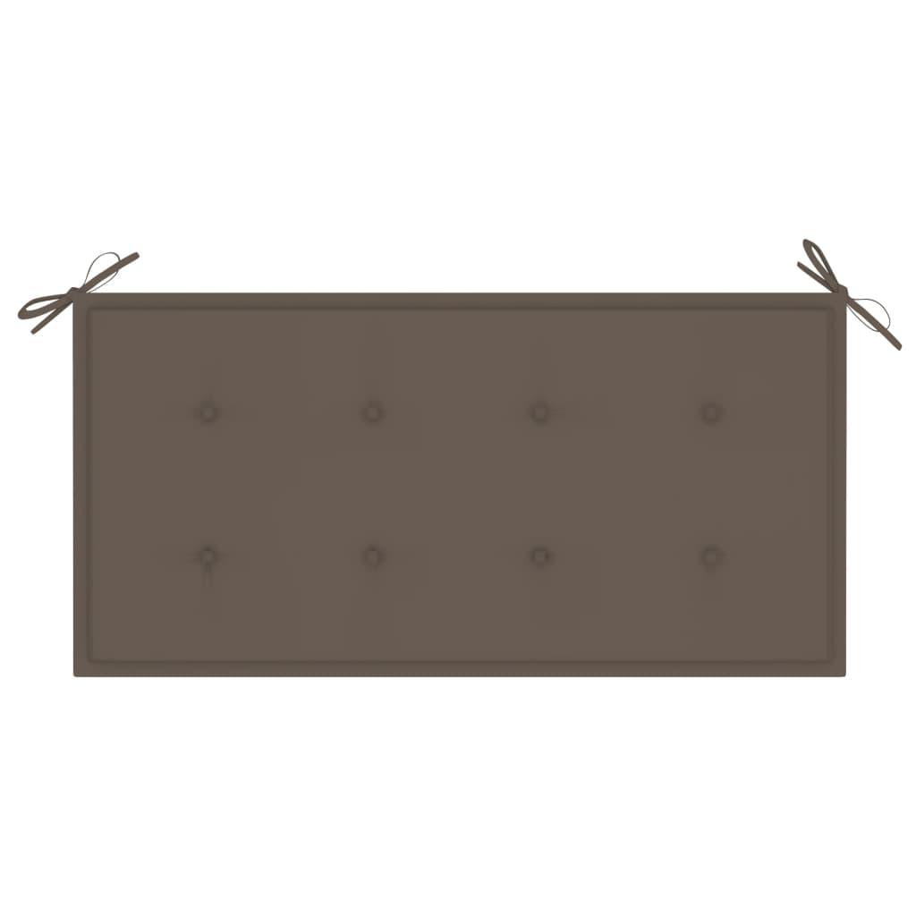 Gartenbank mit Taupe Auflage 112 cm Massivholz Teak - Pazzar.ch