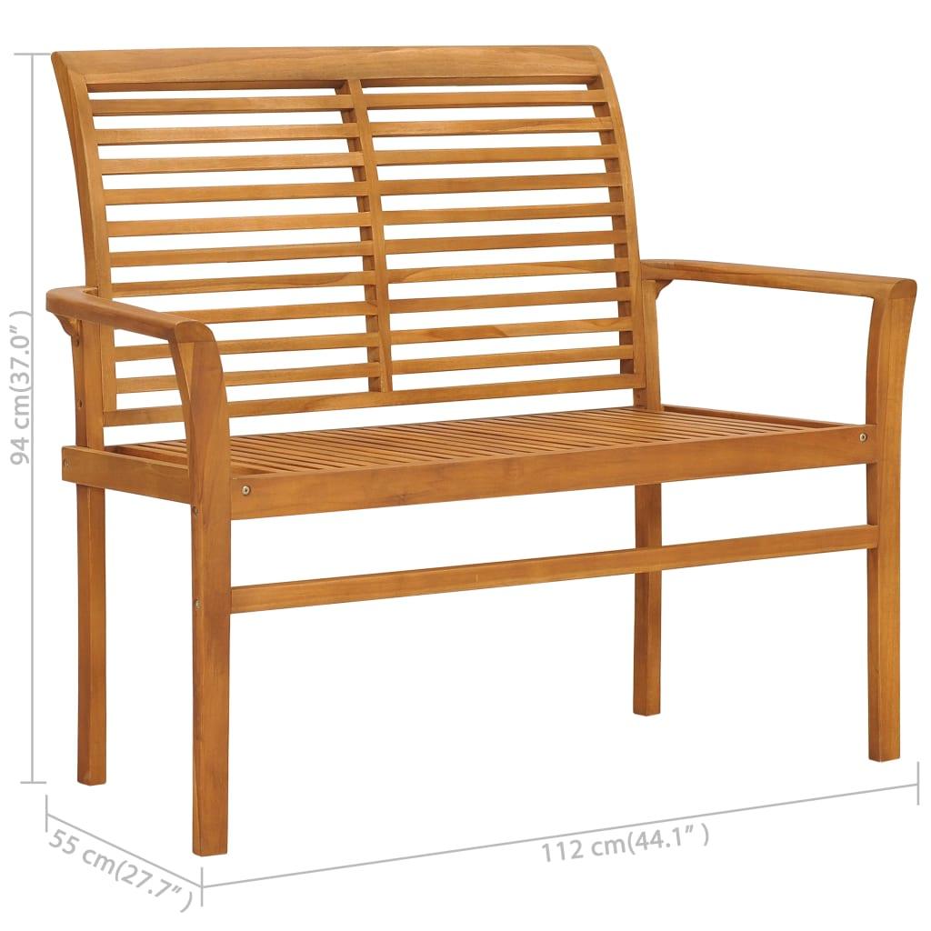Gartenbank mit Taupe Auflage 112 cm Massivholz Teak - Pazzar.ch