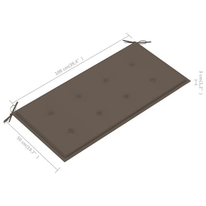 Gartenbank mit Taupe Auflage 112 cm Massivholz Teak - Pazzar.ch