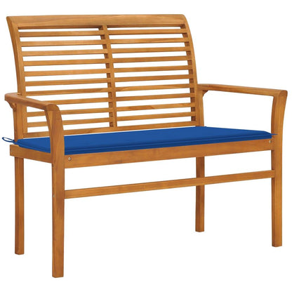 Gartenbank mit Königsblauer Auflage 112 cm Massivholz Teak - Pazzar.ch