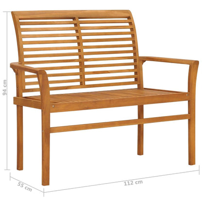 Gartenbank mit Königsblauer Auflage 112 cm Massivholz Teak - Pazzar.ch