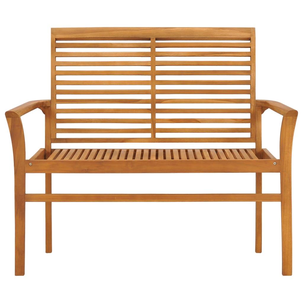 Gartenbank mit Hellgrüner Auflage 112 cm Massivholz Teak - Pazzar.ch