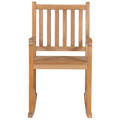 Schaukelstuhl mit Blauem Kissen Massivholz Teak - Pazzar.ch