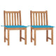 Gartenstühle 2 Stk. mit Kissen Massivholz Teak