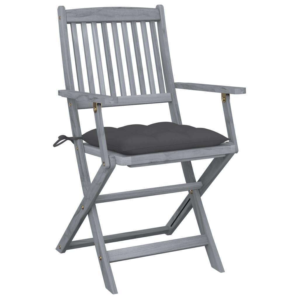 Klappbare Gartenstühle 2 Stk. mit Kissen Massivholz Akazie - Pazzar.ch