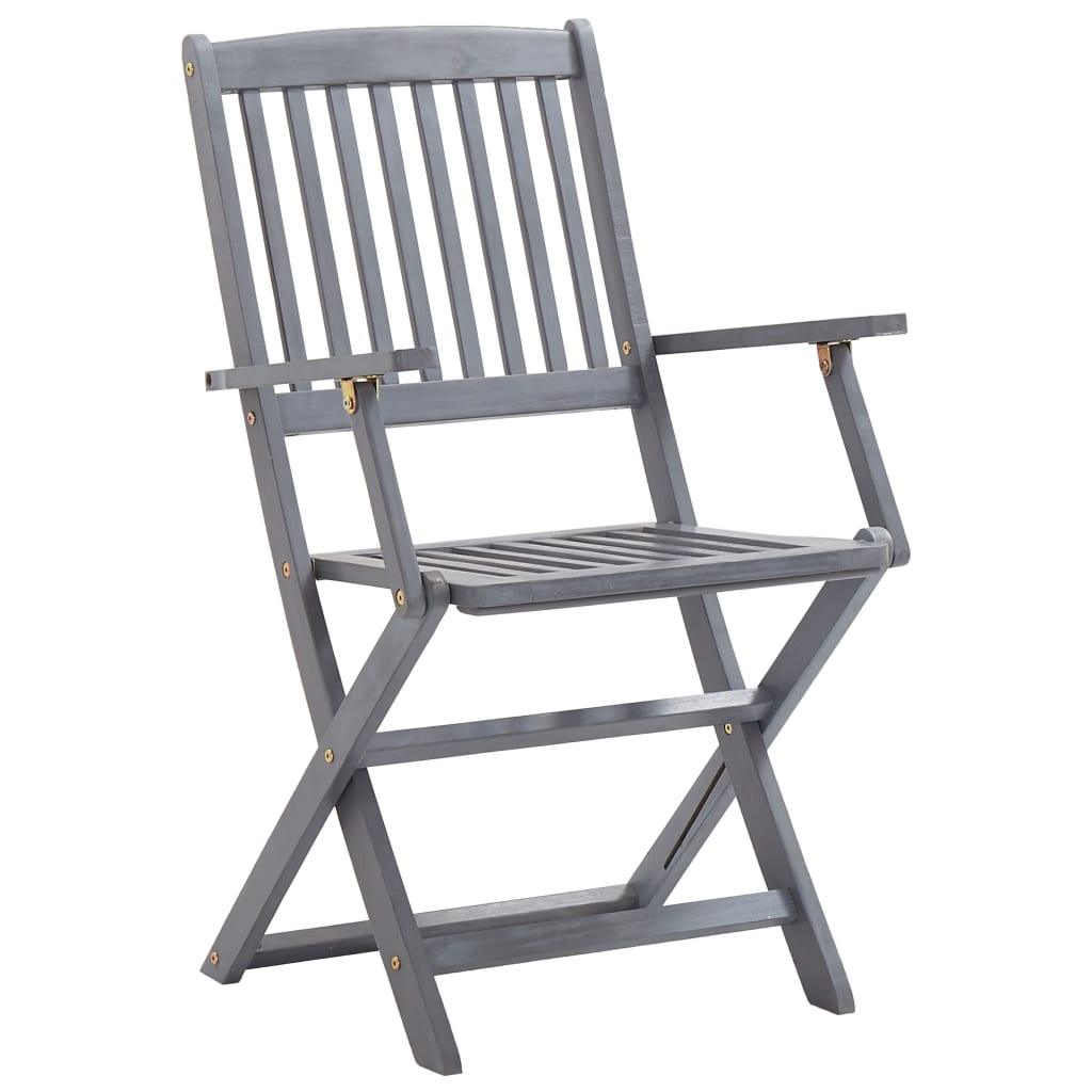 Klappbare Gartenstühle 2 Stk. mit Kissen Massivholz Akazie - Pazzar.ch