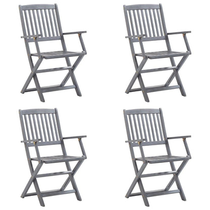 Klappbare Gartenstühle 4 Stk. mit Kissen Massivholz Akazie - Pazzar.ch