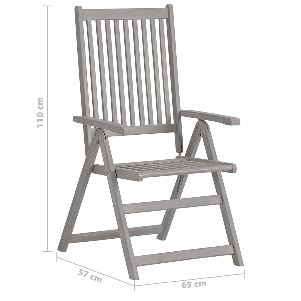Verstellbare Gartenstühle 2 Stk. mit Auflagen Massivholz Akazie - Pazzar.ch