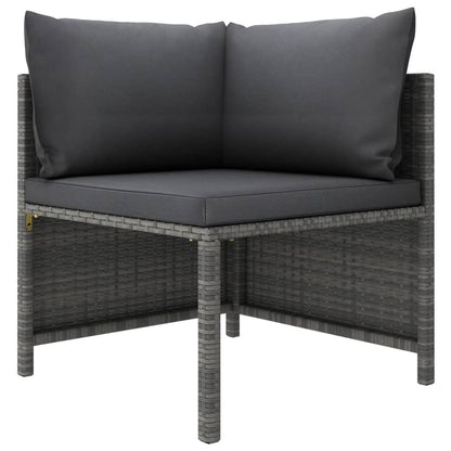 9-tlg. Garten-Lounge-Set mit Kissen Poly Rattan Grau - Pazzar.ch