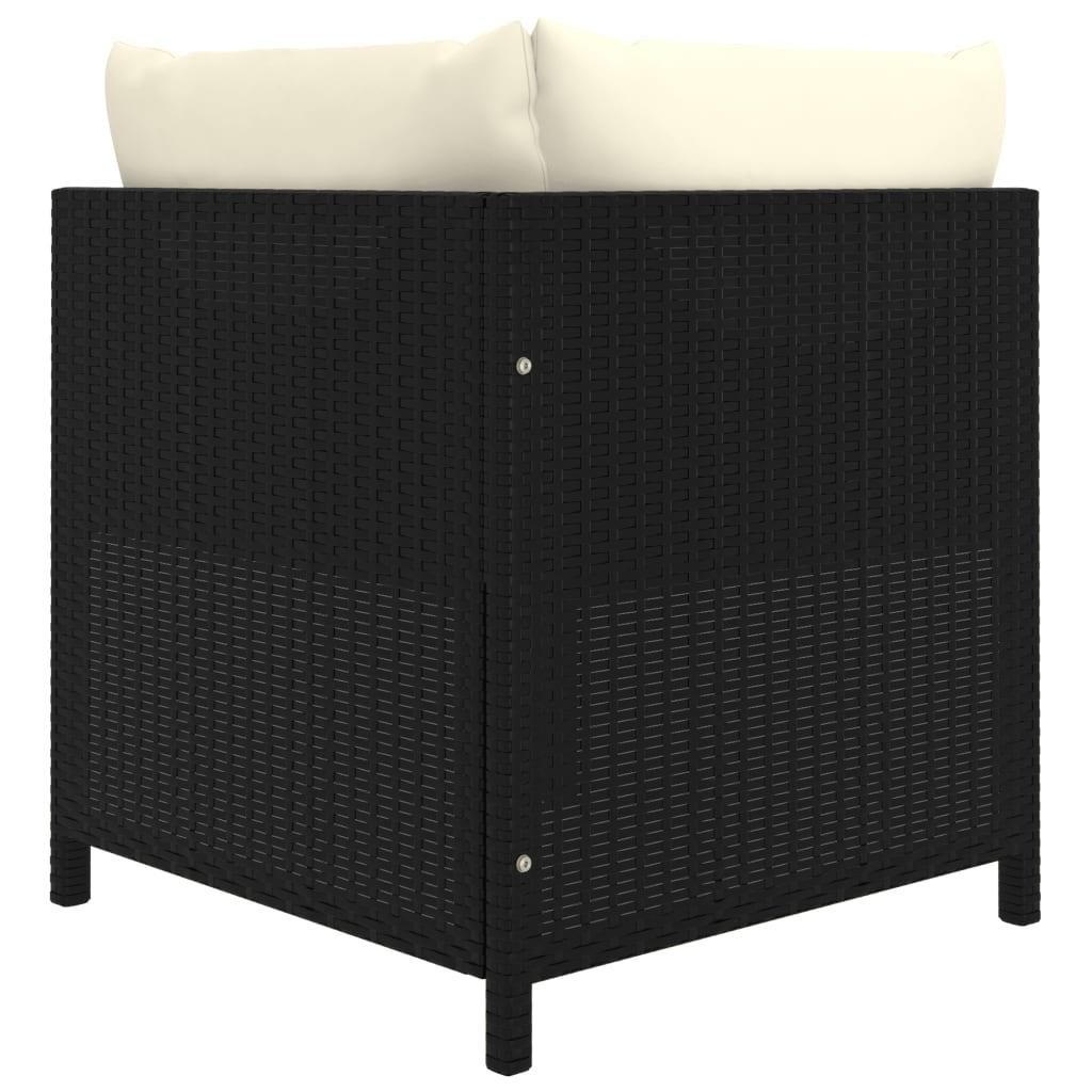 5-tlg. Garten-Lounge-Set mit Kissen Poly Rattan Schwarz - Pazzar.ch