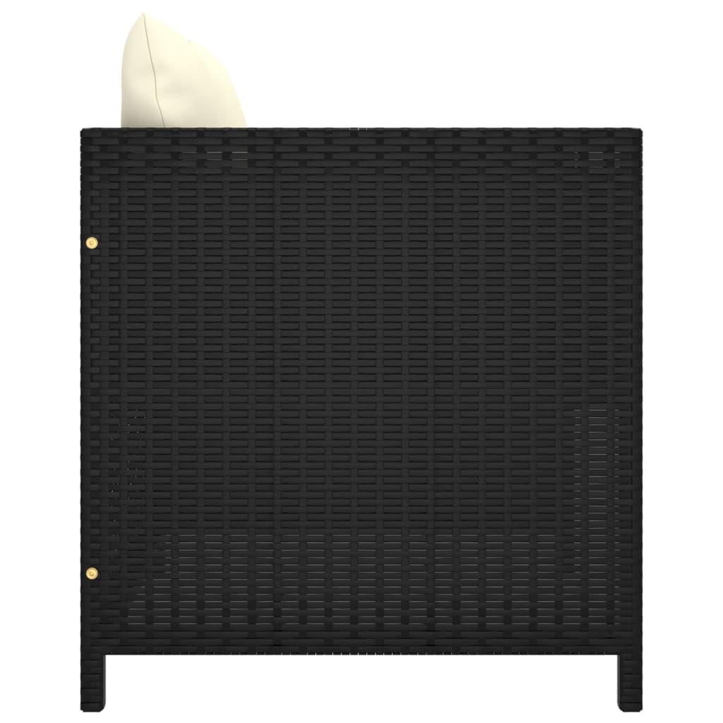 5-tlg. Garten-Lounge-Set mit Kissen Poly Rattan Schwarz - Pazzar.ch