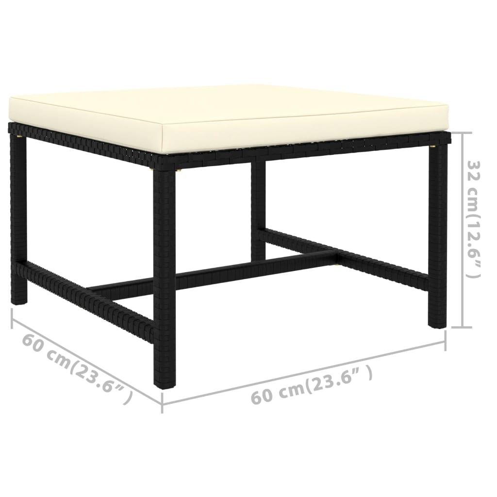 6-tlg. Garten-Lounge-Set mit Kissen Poly Rattan Schwarz - Pazzar.ch