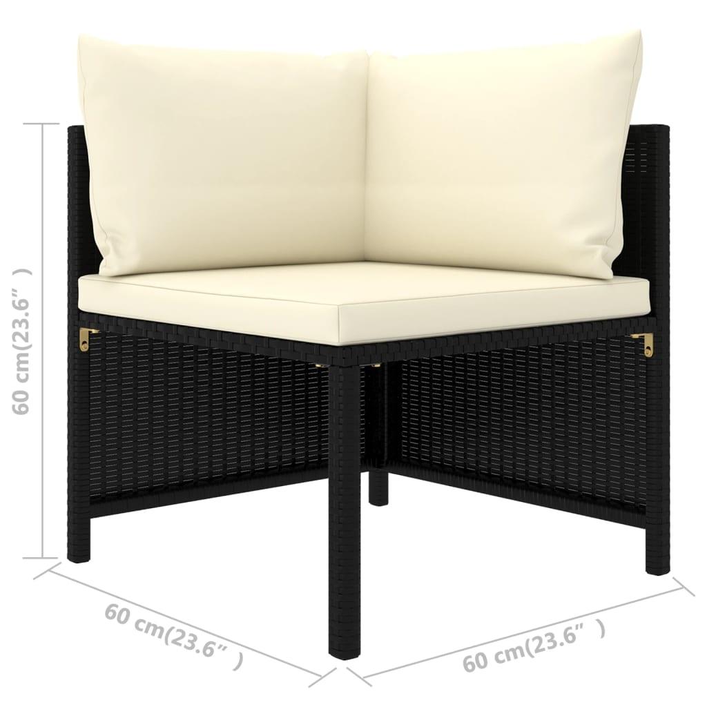 8-tlg. Garten-Lounge-Set mit Kissen Poly Rattan Schwarz - Pazzar.ch