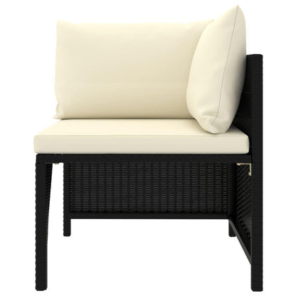 8-tlg. Garten-Lounge-Set mit Kissen Poly Rattan Schwarz - Pazzar.ch