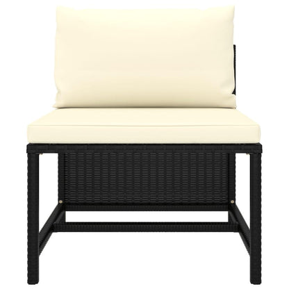 8-tlg. Garten-Lounge-Set mit Kissen Poly Rattan Schwarz - Pazzar.ch